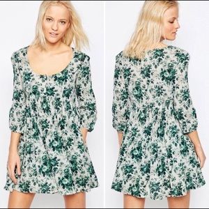 Denim & Supply Ralph Lauren Green Floral Dress Med